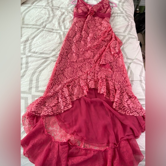 Pronovias Pink Lace Formal Dress. Size 8. - Picture 2 of 16